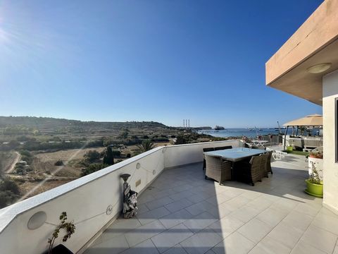 Azure waters of the Mediterranean Sea and wonderful country views are the gorgeous outlook from this bright and airy Penthouse located in the southern traditional fishing village of Marsaxlokk. A wrap around terrace with a jacuzzi and ample space ide...