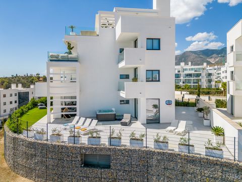This spacious three-bedroom apartment in the prestigious enclave of Higueron West offers an idyllic setting for your dream life. Each bedroom is exquisitely decorated for maximum comfort and privacy. The outdoor Jacuzzi in the garden overlooks the ho...
