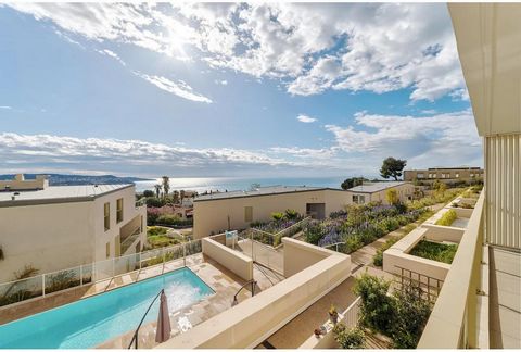 EXCLUSIVE: Nice FABRON: 3-room apartment with magnificent sea view for sale in a quiet area with 2 terraces and an optional closed box. Its main advantages: Located in a luxury 2022 residence, the apartment benefits from a heat pump for heating, cool...