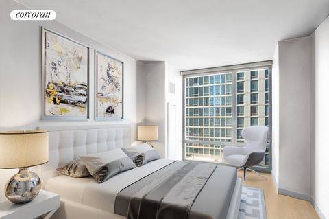 Residence 1201 blends modern comfort with iconic NYC and partial river views. It features a 988 sqft open plan design, hardwood floors, floor-to-ceiling windows, and contemporary finishes throughout. The enviable corner position means you can enjoy a...