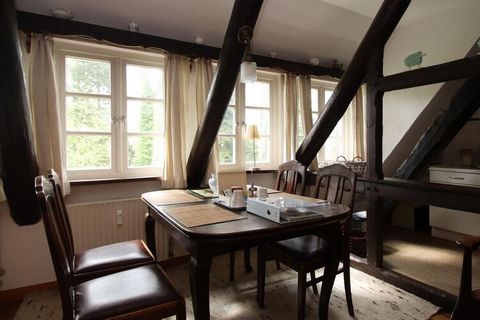 Large apartment for a maximum of four people with chic roof beams and rural charm. The kitchen is equipped with everything you need for self-catering, and the living and dining room area invites you to relax. The children can romp and play in the lar...