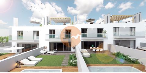 Reihenhaus T4 im Projekt RIA TERRACES, Faro, Algarve Merkmale des Hauses: Typ: T4 Badezimmer: 4 Terrasse und Balkon: Ja Parkplätze: 2 Stellplätze Klimaanlage: Ja Privatpool: Ja Garten: Ja Einbauschränke: Ja Ausrichtung: Süden Flächen: Keller: 69 m² (...