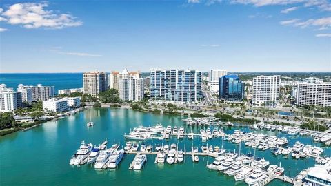 At The Vue - It is all about the VIEW! This fantastic residence is on the 14th floor with 10-foot ceilings, offering a hypnotizing forever view of Sarasota and her islands, including sunrise - moonrise, and sunsets. The residence, accessible via a se...
