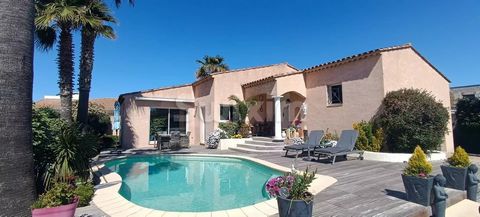 Ref 68096NC: Le Grau d’Agde Quiet although close to all shops, in the charm of a very sought-after residential area, come and discover this very pretty 4-sided villa of approximately 142M² on a plot of approximately 743m². It consists of a large open...