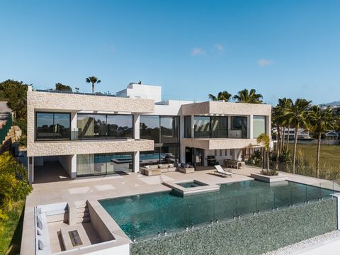 This modern luxury 5-bedroom villa is available for sale in La Alqueria, a tranquil area known for its serene ambience and breathtaking scenery. Located in a south-facing position, this property offers panoramic views of the golf course, pool, serene...