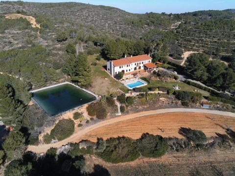 Ökologischer Bauernhof von etwa 400 Hektar mit Meerblick bepflanzt mit verschiedenen Weinbergen Olivenhainen Pinienwäldern Obstgärten und niedriger Vegetation in einer ruhigen Stadt im Baix Penedès nur 45 Minuten von Barcelona entfernt 35 vom Flughaf...