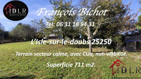 François Bichot Votre conseiller IDLR vous propose à L'Isle-sur-leDoubs 25250, Proche A36 ( 5kms) et à 30 minutes du Pays de Montbéliard. Proche des commodités ( commerces, services de santé, écoles, associations, gare...) Ce joli terrain clos, arbor...