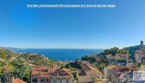 LA TURBIE / New Program with PANORAMIC SEA VIEW. LAST 2-ROOM APARTMENT FOR SALE in the residence: Top Floor corner of 53.34m2 SEA VIEW. Possibility of a garage in the basement +35,000 euros. __Directly on the edge of the village and at the foot of th...