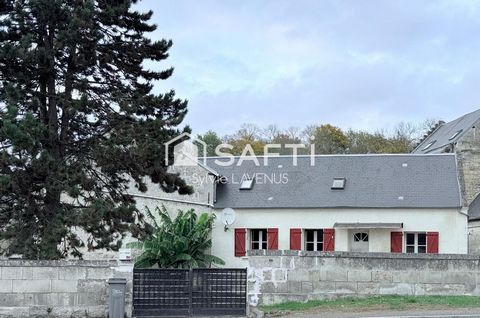 A Vic-sur-Aisne 02, maison 3 P. de 66 m2 avec cave voûtée et abris de jardin, sur terrain clos de 500 m2.