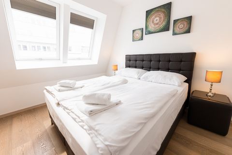 Enjoy your stay in Vienna in this spacious and stylish flat. The flat has two bedrooms, a living room with sofa bed and a fully equipped kitchen. The bedroom is furnished with a deluxe box-spring bed for two people. The living room has a pull-out sof...