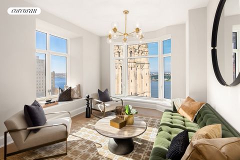 IMMEDIATE OCCUPANCY Spanning 1,036 square feet and offering western views overlooking the grandeur of Riverside Church, Riverside Park, and the Hudson River, 10G is an extra-large one-bedroom home featuring two full baths and a sizable, flexible stud...