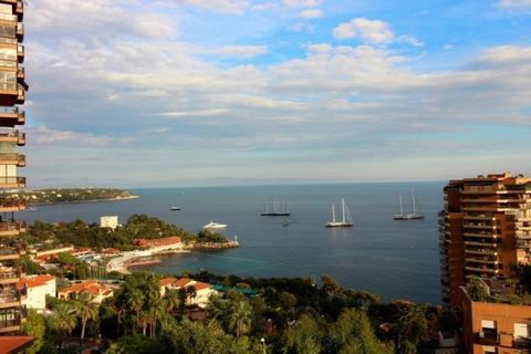 Near Monaco, a stone's throw from the Larvotto beaches and the Monte Carlo Beach Club, luxurious 3 bedroom penthouse. Beautiful terrace with beautiful views of the sea and Monaco! The property is bright with a double living room with fully equipped o...