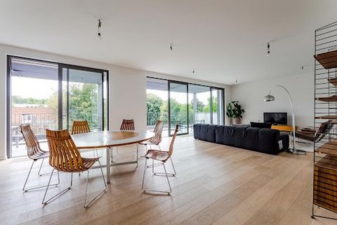 Groeselenberg district in a small modern and luxury building, new penthouse of 180m2 composed of a large entrance hall, a reception with living room, dining room and open plan kitchen opening onto a beautiful and large south facing terrace. Night hal...