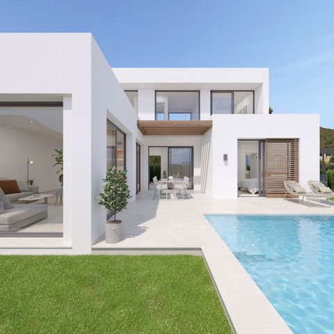 Arena y Mar Real Estate Services presenteert dit baanbrekende project van 12 vrijstaande villa's in een moderne stijl met zwembad en tuin, met een houten structuur, duurzaam en hoog energie-efficiëntie. De uitzonderlijke ligging betekent dat het lich...