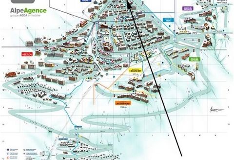 Residenz im Stadtteil Cognet, mit Blick auf den Rif Nel-Hang und in der Nähe von Geschäften. Abfahrt von den Pisten und der Skischule in Grandes Rousses: 220 m Geschäfte: 100 m Ortszentrum: 550 m Wohnzimmer: Schlafsofa für 2 Personen (140 cm) und aus...