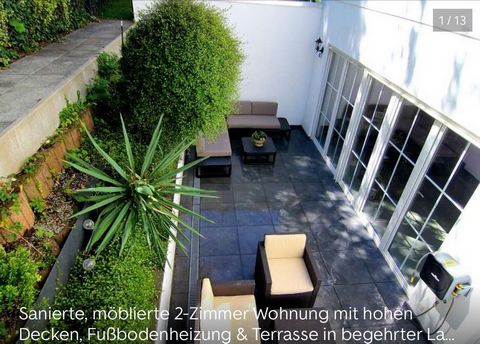 Mobilierte 2 Zimmer Wohnung mit Terasse, Ausenbereich in begehrte Lage Köln, Hahnwald