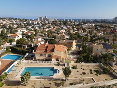 SOLE AGENT Discover this magnificent Mediterraneanstyle villa, perfectly located in one of Calpe's most soughtafter areas. Its prime location allows easy walking access to the town center and beautiful beaches. Supermarkets and restaurants are also j...