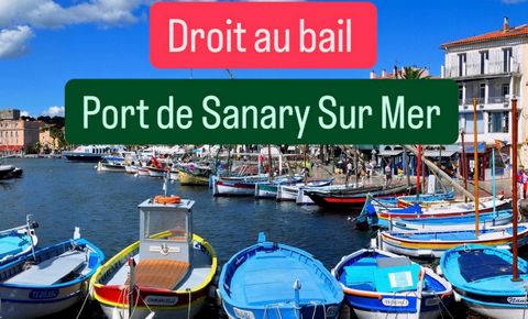 À vendre : droit au bail pour tous commerces et professions au port de Sanary Sur Mer. Local commercial d'une superficie de 26 m², doté d'une grande vitrine de plus de 3 mètres. Bail 3/6/9 commençant le 01/03/2025, avec un loyer mensuel de 750 €. L'e...