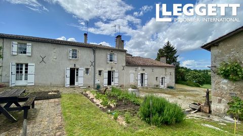 A21015CGA24 - This large set of buildings is composed of 4 units of accommodation (for a total of 10 bedrooms), 3 garages, a large barn and small outbuildings. The land around the house consists of a garden with an orchard, with an additional 3,8ha o...