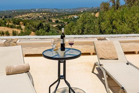 Located in the traditional village of Kyrianna, the villa was built in 2016. Enjoy the breathtaking view of the sea, the surrounding mountains and the beautiful vineyards and olive groves. The villa combines traditional architecture and modern design...