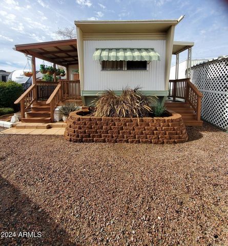 The trailer has been remodeled inside and out! Has a large front deck and a fenced in area with another large deck for privacy and entertaining. Full size kitchen with lots of cabinets for storage. Laundry inside unit. The park boasts Pickleball cour...