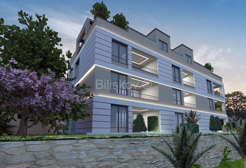 www.biliskov.com  ID: 14113 Opatija, center Two-room apartment with a closed area of 59.46 m2 on the ground floor of a building built in 2024. The apartment also has a garden with an area of 71.17m2 and a garage parking space with an area of 12.50m2,...