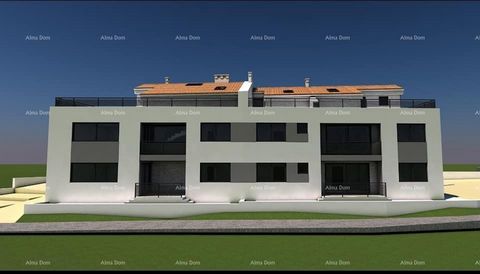ISTRIË, nieuw gebouw op een rustige plek, vlakbij Rovinj. Appartement A2, gelegen op de begane grond van het gebouw, bestaat uit: hal, woonkamer met keuken en eetkamer, slaapkamer, badkamer, berging en loggia. Slechts 7 km van Rovinj en 1 km van het ...