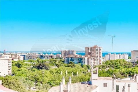 Paume. Penthouse avec terrasse au centre et vue sur la mer. Cet appartement est mansardé et a une superficie d’environ 145m2. Il se compose d’un grand séjour, grande cuisine aménagée et équipée avec grande buanderie, 3 chambres doubles, 2 salles de b...