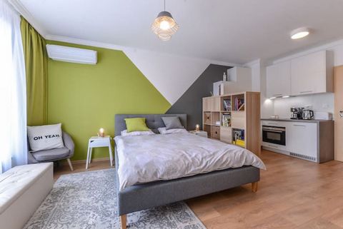 The Spot is a lime dime with modern, convenient design and vivid, soulful details. The studio provides you with everything for a super-pleasant stay. The intelligent space allocation offers a cosy sleeping area, fully equipped kitchen, dining area, b...