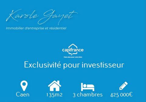 Calvados (14), en exclusivité, idéal investisseur, maison 135m3 avec 3 chambres entre Caen et la mer