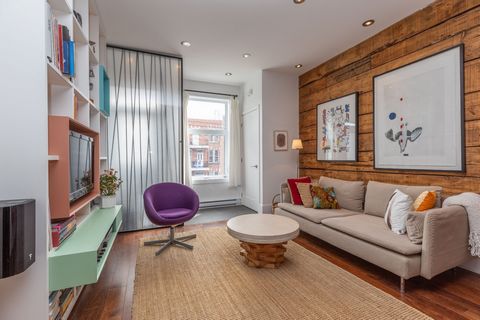 Very charming 4 1/2, ideally located in one of Hochelaga's most sought-after areas, close to the Maisonneuve market, turnkey, 2 bedrooms, very pleasant rear terrace, very well managed and carefully maintained building. Ideal for first-time buyers, yo...