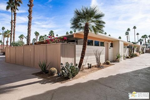 Step into the vibrant charm of Palm Springs with this light and airy mid-century bungalow in the iconic Ocotillo Lodge. One of the first units to be granted the Mills Act, this home offers exceptional value with significant property tax savings avera...