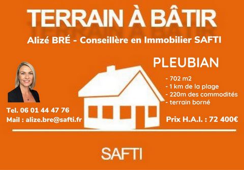 The town of Pleubian is located on the coast between Paimpol and Tréguier. Located in L'Armor-Pleubian (22610), this 702 m² plot of land offers a rare opportunity to acquire a space suitable for construction, 1 kilometer from the beach and the famous...