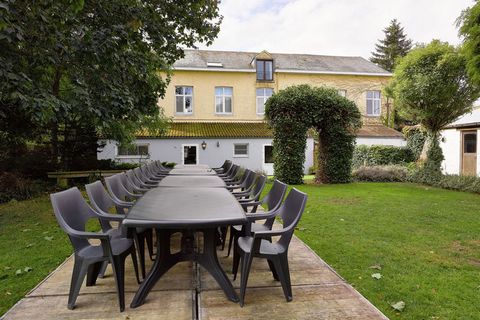 This holiday home in Houyet Ardennes is a 10-bedroom welcoming house, located at the entrance of the golf club of Chateau Royal d’Ardenne, it can accommodate up to 24 guests. It has access to free WiFi and a fireplace. It is an ideal place for nature...