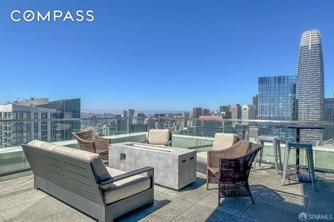 Expansive private outdoor space is included with this luxury two-bed, two full-bath signature penthouse at The Harrison. This home offers a spacious floor plan with dramatic views looking out the floor-to-ceiling windows and oversized private balcony...