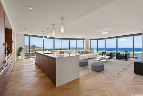 Anaha #1200 - The pinnacle of luxury urban living meets Hawaiian beach life at Ward Village 's flagship luxury building, Anaha. This expansive, open concept 3-bed, 3.5-bath floor plan delivers 180-degree wrap-around views of Diamond Head, ocean, coas...