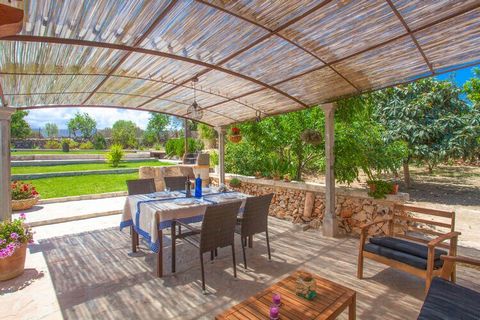 The exterior is very beautiful, specially the back area of the house where the peace, the nature, the lawn and the trees melt with rustic elements like the Mallorcan stone floor and will make you want to stay forever. In this large gardened area, you...