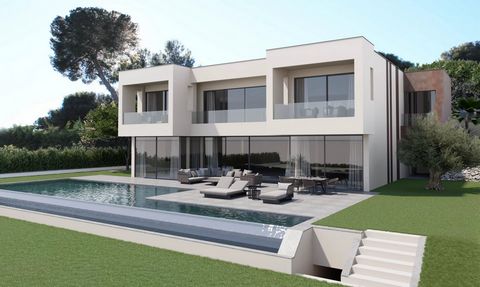 Within walking distance of the beaches and offering a magnificent view of the sea, this contemporary architect-designed villa spans two floors, a basement, and a large plot of land. The villa is sold in its current state (to be completed) and represe...