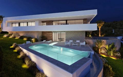 Luxury villa in Cumbres del Sol, Benitachell, Costa BlancaThe construction of the house is distributed in two heights, the main entrance is located on the upper floor, with two clearly differentiated wings. To the right we have the rest area, where t...