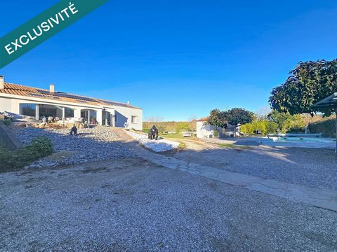 Rare à Hérépian – Superbe villa plain-pied avec piscine, dépendances et près de 7500 m² de terrain arboré, dans un environnement calme et recherché à 30 min de Béziers.