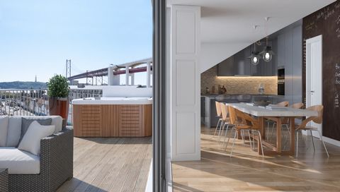 Nouveau penthouse d’une superficie de 140 m2 inséré au 4ème étage du nouveau développement Alcantara LX 55. Les caractéristiques comprennent une terrasse panoramique avec SPA-jacuzzi de 30 m2, un espace de stockage dans l’appartement lui-même de 20 m...