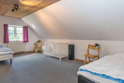 Spacious thatched cottage for 18 people with wilderness bath, activity room and own lake and large hunting lodge located on a large plot by Gram. The cottage is furnished with open kitchen / family room, two living rooms with TV, a dining room, seven...