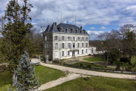 Grand and spacious, this magnificent 9 bedroom 19th Century chateau, which is ideally situated right in the heart of the Grande Champagne region, near Jarnac (8 minutes) and Cognac (15 minutes), includes a castle offering approximately 600m2 of livin...