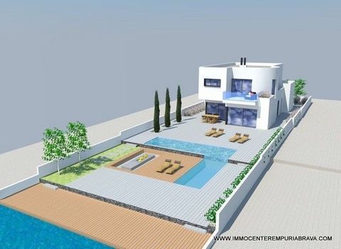 EMPURIABRAVA : Sublime architect designed villa built in 2020 facing south, located on a 590 M² plot and having 14 m of mooring. This property will have everything to seduce with its idyllic location and with its high standing services. The house wil...