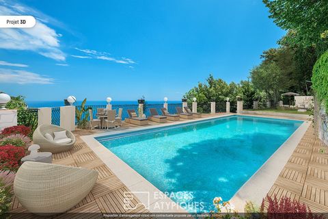 Exclusivity. Nestled in a dominant position, this villa built on two levels develops a surface area of 247 m2 on a plot of 4040 m2. Waiting for a contemporary writing, this property enjoys a breathtaking view of the sea, the Rock of Monaco and benefi...