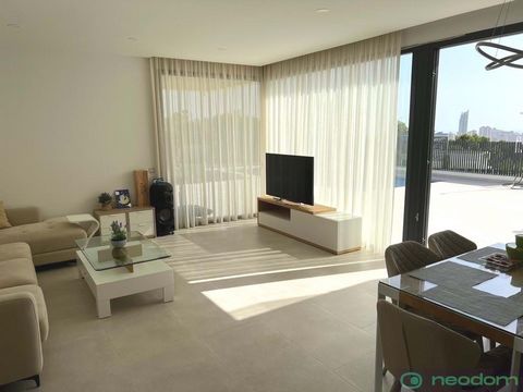 Located in Alicante. We offer for rent a beautiful modern villa overlooking the sea, located in a new premium residential complex Sierra Cortina, 5 minutes from the famous resort town of Benidorm. In the guarded area there are playgrounds, tennis cou...