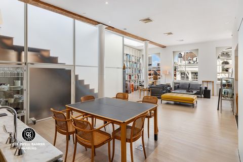 Soho Duplex Penthouse Loft with private terrace. Welcome to an iconic SoHo loft where history meets contemporary luxury. Nestled in the vibrant heart of the Soho-Cast Iron Historic District, 477 Broome St, stands as an iconic emblem of timeless elega...
