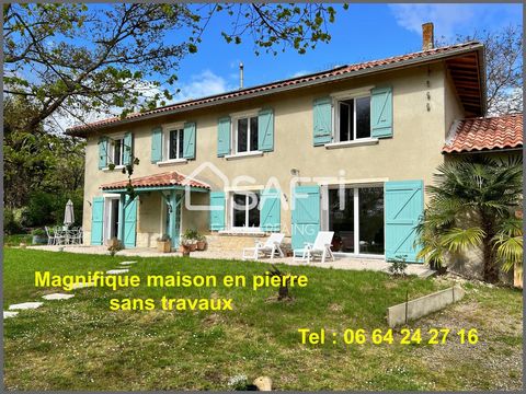 Located in the countryside and less than 3 km from Condom, under the prefecture of Gers (32), close to all shops and amenities, bright and charming house of approximately 147m2 without work, entirely renovated with taste, in a park of 5,284 m2 at the...