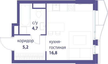 Продается квартира-студия от застройщика: общая площадь 26.70 м, жилая м, кухня м, 4-й этаж, жилой квартал «Вдохновение», корпус 32 (секция 1) . Срок сдачи: 4 квартал 2027 года. Действует большой выбор скидок и ипотечных программ: вы можете выбрать т...