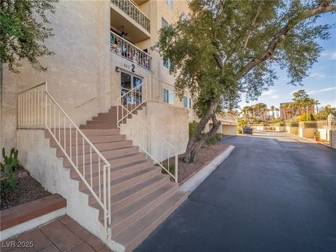 Enjoy living off Strip in this 55 age plus hi-rise community! This 2 bedroom/2 bath condo has porcelain tile flooring throughout with insulated duel pane windows and floor to ceiling sliding door in the living area. Well upgraded in the two baths and...